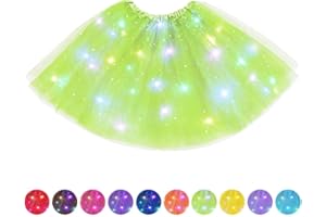 AYBUY Gonna Tulle LED, Gonne Tutu Tulle a 3 Strati da Ballo, Gonna Luminosa LED, LED Tutu Gonna per Carnevale Natale Halloween Matrimonio