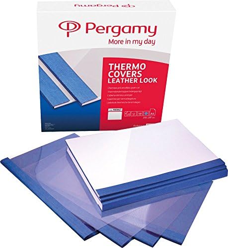 Pergamy 900069 Thermal Binding Covers 6 mm Leather Grained Blue
