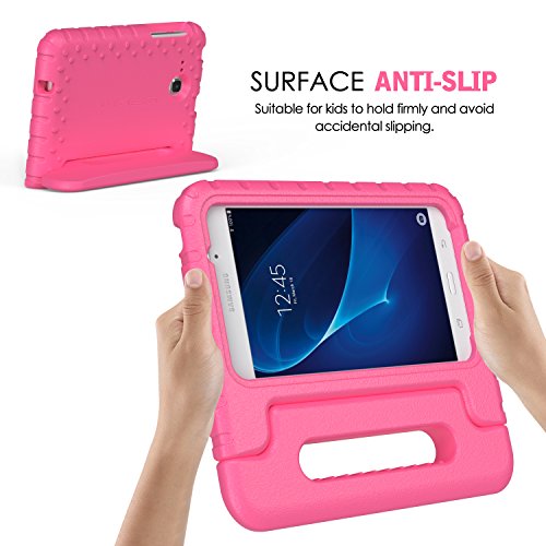 MoKo Samsung Galaxy Tab A 7.0 Hülle Case – Superleicht EVA Stoßfest Kinderfreundlich Kinder Schutzhülle mit umwandelbarer Handgriff Handle/Standfunktion für Samsung Galaxy Tab A 7.0 Zoll SM-T280/SM-T285 2016 Tablet-PC, Magenta - 8