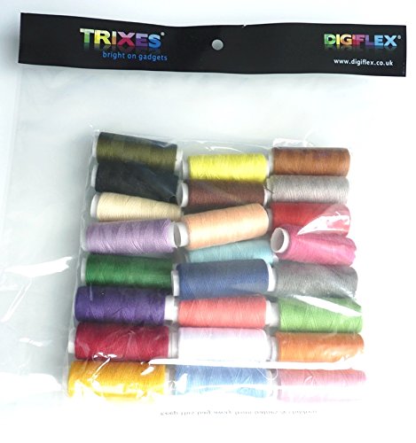 TRIXES 24 verschieden Nähgarne in unterschiedlichen Farben aus Polyester. - 5