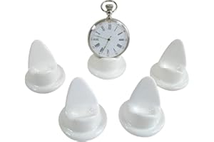 INKWELLINSERTS Job lot 5 x Mini White Ceramic Pocket Watch Stands, Watch Display Stands. (White)