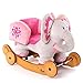 Labebe - Wooden Rocking Elephant and Ride on (Pink elephant)