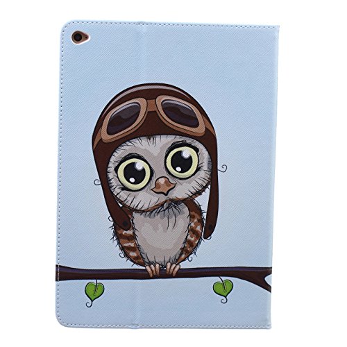 iPad Air 2 Hülle, Deenor Bunt Painting und Stilvoll Brieftasche Tasche PU Leder Flip Protective Stand Tasche Schutzhülle Hülle für Apple iPad Air 2 iPad 6 Generation.[Traveller Bird] - 3