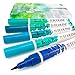 Produktbild Royal Talens - Ecoline Liquid Watercolour Drawing Painting Brush Pens - Set of 5 in Plastic Wallet - Green Blue