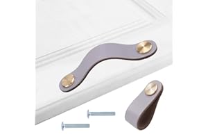 HY HUIJUN Tiradores piel de Muebles, 2 piezas Tiradores de piel para Muebles,de Cuero Más grueso, para Armarios de Cocina