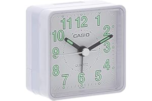 SMIORAS Despertador Analogico Casio TQ-140-7D Analógico para Unisex Color Blanco Extragrande