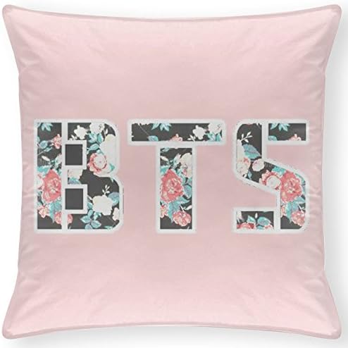 JHLKFDOODO FLORAL BTS Decorative Cushion 40x40 cm Cover Pillow Case Zippered Home Decor 16X16 Inch(Twin sides)