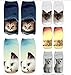 Produktbild doutree Socken für Damen/Mädchen, mit lustigem 3D-Aufdruck, Katzendesign, 5 Paar