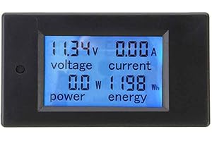 LOWENERGIE Digital DC Watt Meter 12v 24v 48v Voltage, Current, Battery Monitor, Solar Power, Analyser, Amp, Energy LCD Screen. (100A)