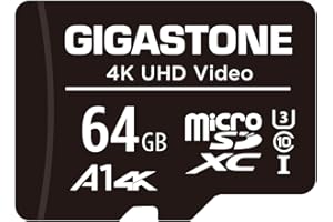 [Gigastone] 64GB Micro SD Card, 4K UHD Video, Surveillance Security Cam Action Camera Drone Professional, 90MB/s Micro SDXC UHS-I A1 Class 10, with Adapter