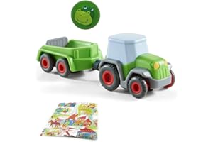 KiLaLa Haba Kullerbü Traktor mit Anhänger und Holzkugel Frosch Fabian Geschenkset