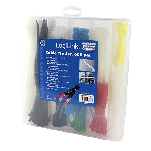 LogiLink KAB0019 Kabel Tie Set, 600pcs., 5 lengths, 1 x Kabel cutter - 2