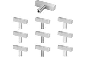 Drenky Pomelli per Mobili, 10 pezzi D'argento Maniglie per Mobili da Cucina Moderni in Acciaio Inossidabile Con viti per Armadio, Cassetto