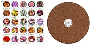 Kraft Seeds Varieties of Summer Flower Seeds (Multicolour, Pack of 25) & Agropeat or Cocopeat High E.C. Combo