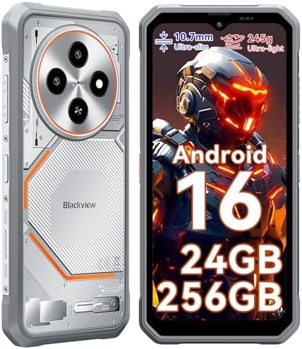 Blackview FORT 2 Rugged Smartphone Android 16, 245g/10.7mm Celluare Antiurto, 24GB+256GB/2TB Telefono Indistruttibile, Gemini AI, IP68/NFC/OTG/Face ID/2 Anni Garanzia