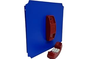 move and stic Platte 40x40 mit Spielfunktion Multifunktionsplatte Spielplatte mit Spieltelefon für Spielturm - Telefon gelb (Platte 40x40cm blau mit Telefon rot)