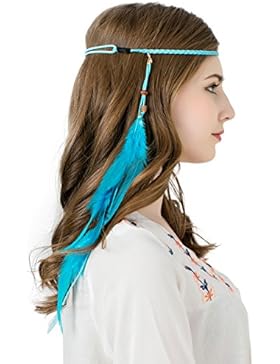 AWAYTR Leder Seil Weben Bohemien Stirnband Gebürtig Amerikanisch Geflochten Stirnband Indisch Stirnband Hippie...