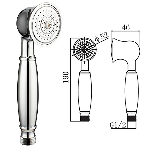 Duschkopf,badserie nostalgie Handbrause superfeinen Düsen massiv messing hochglänzend SRSH07 - 6