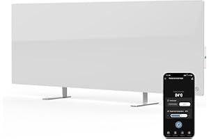 AENO Smart LED Stufa Elettrica Infrarossi con Termostato, WiFi, Risparmio Energetico Riscaldatore 700W, Montaggio a Parete e o Autoportante Stufetta per Casa, Vincitore del Reddot 2023 Bianco