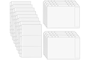 WANFOOU A6 Bindertaschen 16 Stück Bindertaschen, 6-Loch-Reißverschluss-Bindertaschen Kunststoff Binder Taschen Wasserdichter Transparent Lloseblatt Taschen,A6 Dokumententasche,Für Dokumente Rechnungsmappe