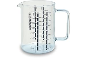 Bohemia Cristal 093 006 145 Simax – Jarra medidora (1 L, con asa de Vidrio de borosilicato, Transparente, 15 x 11,5 x 15 cm