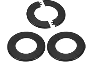 PATIKIL Vägg delad fläns 78 mm, 3 st ABS rund självhäftande täckbricka platta skyddsspänne för vattenrör kran dekoration