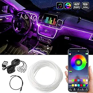 Letshapeit Flexible EL Neon Strip 6M LED RGB Car Interior Decorative Light Atmosphere Ambient Lights Strip Car Dashboard Door Optic Lighting Kit