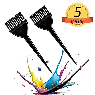 Aurorali Lot de 5 pinceaux de coloration pour cheveux - Noir