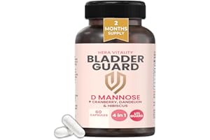 HERA VITALITY D-Mannose Bladder & UTI Support – Urinary Tract Cleanse with Cranberry, Hibiscus & Dandelion – Natural Cystitis Relief & Bladder Control Supplement – 2 Month Supply | Vegan, UK-Made Capsules