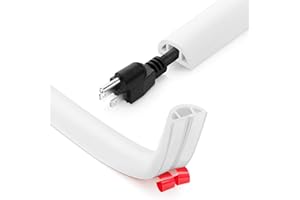 YUSHENGTAI Kabelkanal Boden Flach, 1M/3M/5M Flexibler Klein, Selbstklebend Boden Kabelbrücke, Flexibler Kabelabdeckung Weiß Kabelschutz für alle Netzkabel Haus, Büro, Schule, Lager