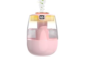 Gohytal Umidificatore ad ultrasuoni, 280 ml con nebulizzatore a 360° super silenzioso con doppio ugello diffusore di aromi essenziale per camera da letto cameretta dei bambini piante ufficio