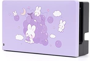 GeekShare Anti Scratch Switch Dock Cover-twardy panel czołowy do stacji dokującej Switch-DIY Zamienna powłoka kompatybilna z Nintendo Switch Dock (Grape Rabbit)
