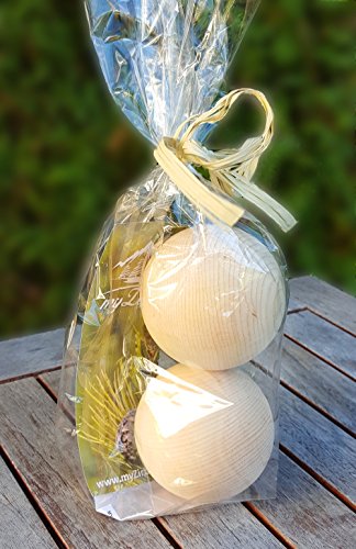 DOPPELPACK – Salzburger Zirbenkugel 7cm aus 100% natürliches Zirbenholz der österreichischen Alpen in Geschenkverpackung - 2