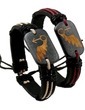 2 Stück Passte Paar Männer Und Frauen Allgemein Armband Leder Gewebt Cortical Vintage Armband