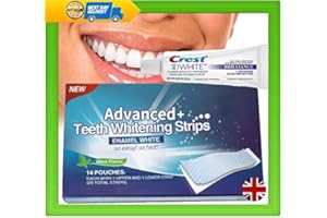 BODY SMART HERBALS 28 Advanced Teeth Whitening Professional Strips Plus Crest 3D Brilliance Toothpaste