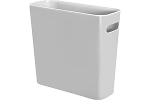 Youngever 5.5L Slim Trash Can, Re-usable 5.5L Plastic Garbage Container Bin, Small Trash Bin with Handles for Home Office, Living Room, Study Room, Kitchen, Bathroom (Grey)