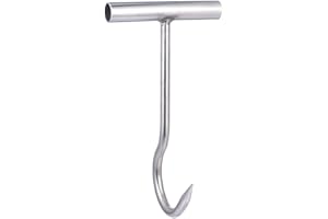 ULTECHNOVO Grill Fleischhaken Grillhaken Fleischerhaken Räucherhaken Edelstahl T-Haken Fleischwender Haken mit Griff Fleisch Wendehaken Knochenhaken für Braten BBQ Werkzeug