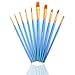 Produktbild szdw 10PIECES rund spitz Spitze Nylon Haar Pinsel, Aquarellzeichnung Künstler Pinsel  Watercolor Öl Acryl Bild Blau