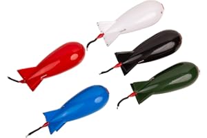 Lot de 5 mangeoires pour pêche à la carpe - Pour pêche à la carpe - Pour alimenter la carpe - Panier d'alimentation - Outil de pêche - Accessoires de pêche - Fusée pour l'alimentation de carpe - Jouet innovant