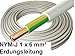 Produktbild 10 Meter - NYM-J Kabel, 1 x 6 mm², grau, Erdungsleitung/Erdungskabel