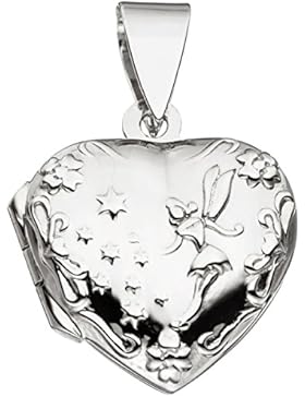 Medaillon Herz 925 Sterling Silber rhodiniert zum Öffnen für 2 Fotos