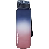 Uzspace FiftyFifty 1000ml B&Uuml;Y&Uuml;K BOY &Ccedil;ift Renk Softtouch FF Collection Tritan Su Matarası Lacivert-Kırmızı