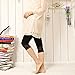Liang Rou Maternity Elastane Adjust Waistband Cropped Leggings Lace Trim Color Black