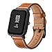 Produktbild 99native Leder WatchBand Handgelenk-Bügel-Armband für Xiaomi Huami Amazfit Bip Jugend-Uhr, Bandlänge 200mm Bandbreite 20mm passend für Damen Herren (Braun)