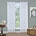 Produktbild YYH 2 Stück elegante weiße schiere Vorhang transluzent fertigen Schiebegardinen , 140x160cm