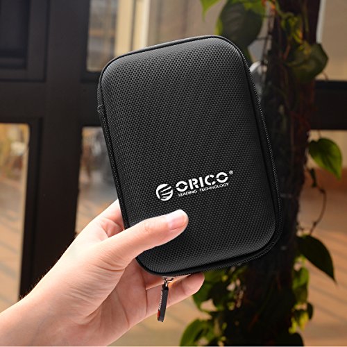 ORICO Festplattentasche Schutztasche Schutzbox für 2,5 Zoll externe tragbare Festplatten Western Digital WD Seagate Toshiba Samsung Intenso (2.5″, Schwarz) - 6
