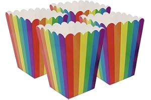 GAKA FAVOR 24 Stück Popcorn Boxen,Popcorntüten Regenbogen,Popcorn Tüten Mehrfarbig,Pappe für Snacks Süßigkeitenbehälter Partytüten für Filmabend Kino Snack Retro Party Geburtstag Hochzeit Geschenk