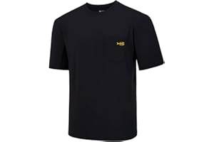 Bassdash Uomo UPF 50+ Performance Maglietta Tascabile a Maniche Corte Protezione Solare UV Pesca Escursione Kayak Camicie Sportive