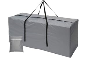 Maalr Grand sac de rangement pour extérieur, sac de jardin avec poignées imperméable, 210D Oxford (173 x 76 x 51 cm, gris)