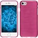Produktbild PhoneNatic Case für Apple iPhone 7 Hülle Silikon pink brushed Cover iPhone 7 Tasche + 2 Schutzfolien